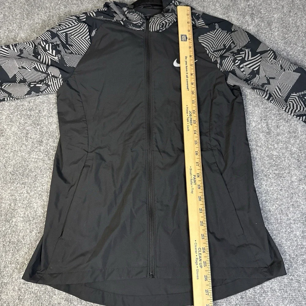Nike Women's Running Flash Reflective Jacket Black Size Small Back Vented Hooded